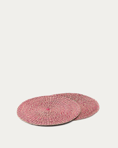 Set di 2 tovagliette in seagrass rosso Ø 38 cm