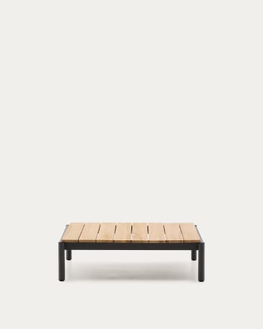 Mesa de centro Sorells de aluminio gris y madera de teca 89 x 91 cm FSC 100%