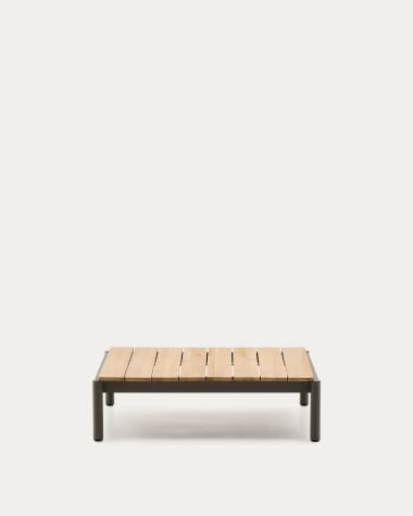 Mesa de centro Sorells de aluminio verde y madera de teca 89 x 91 cm FSC 100%