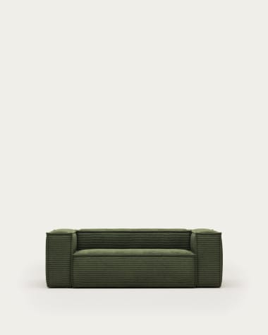 Blok 2-seater sofa thick in green corduroy 210 cm