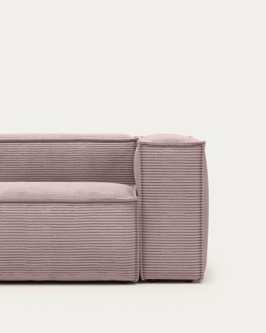 Blok 3-seater sofa with left chaise longue thick pink corduroy 300 cm