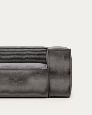 Blok 4-seater sofa with left chaise longue thick grey corduroy 330 cm
