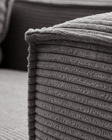 Blok 4-seater sofa with right chaise longue thick grey corduroy 330 cm