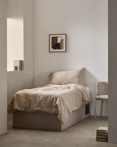 Matters folding sofa in beige for a 90 x 190 cm mattress