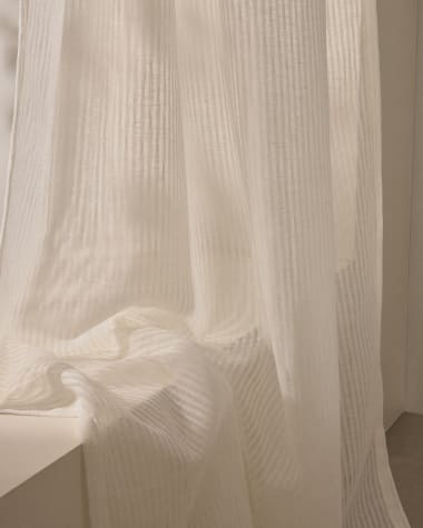 Rila curtain with detailed striped structure in off-white, 140 x 270 cm