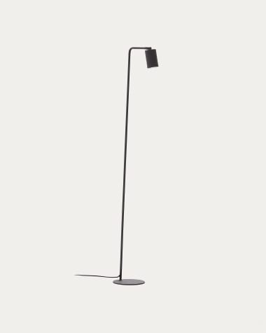 Manie metal floor lamp with black cast-iron-effect finish