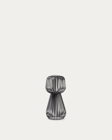 Lampe de table solaire Reiba en métal noir