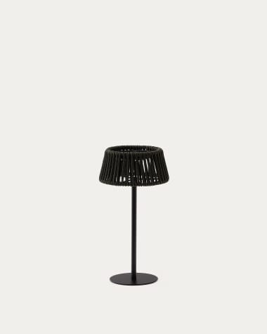 Lampe de table solaire d’extérieur Aldet en corde verte