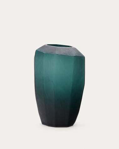 Vase Geonix aus grünem Glas 45,5 cm