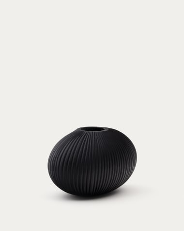 Vase Nivra aus dunkelgrau Glas 19 cm