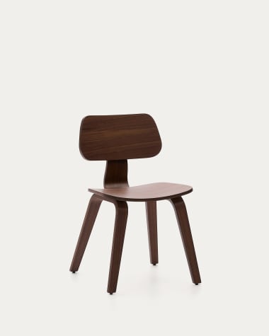 Gena chair in walnut veneer and rubberwood