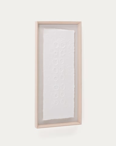 Olvin abstract picture on white recycled paper with hand-crafted reliefs 43.6 x 93.6cm