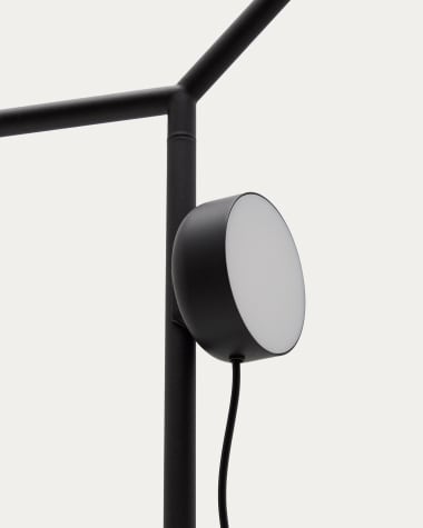 Orey black metal floor lamp with multi-position spotlight UK