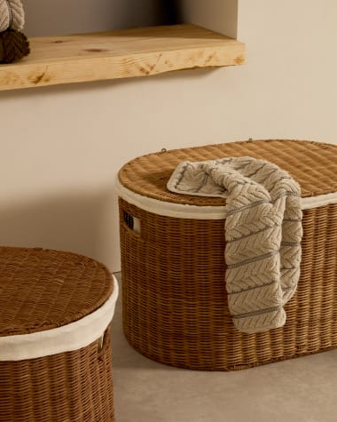 Indali set of 2 rattan baskets, Ø 50 cm / Ø 55 cm