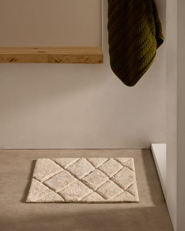 Nyana white, cotton bathmat, 50 x 70 cm