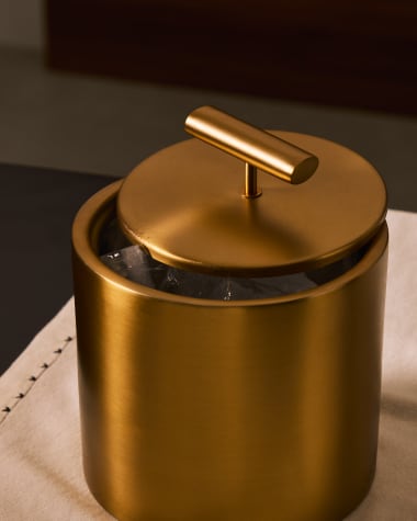 Aruc ice bucket made of gold-coloured stainless steel