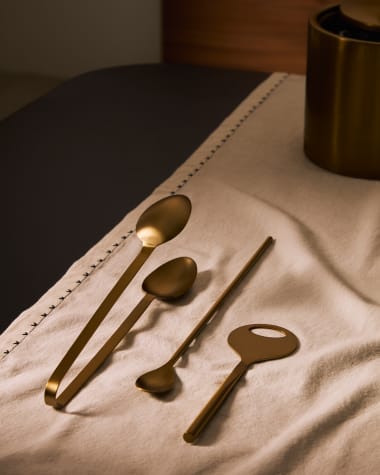 Aruc set of cocktail utensils in gold-coloured stainless steel