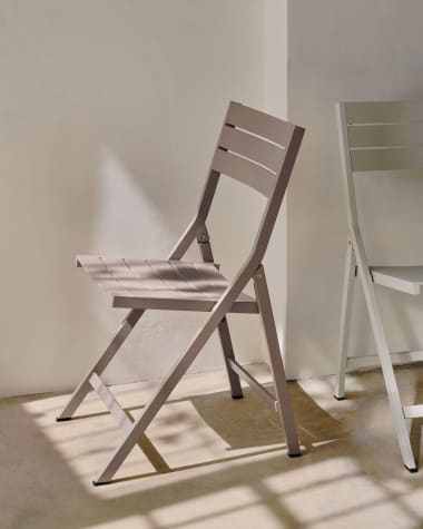 Folding Outdoor Chair Torreta made of Aluminum with matt brown finish