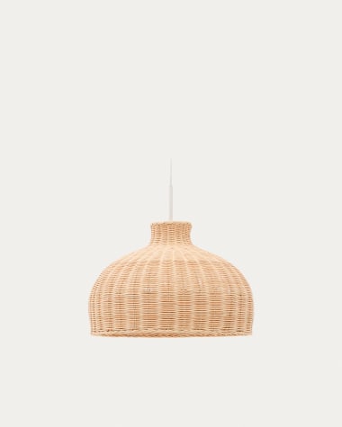 Pantalla para lámpara Ennia de ratán con acabado claro Ø38 cm