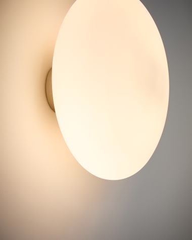 Lampada da parete Bamila in vetro fumé e nichel Ø 25 cm