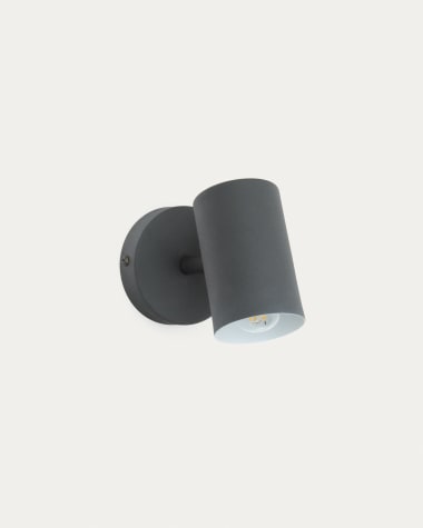 Wandleuchte Manie aus Metall mit Finish in schwarzer Gusseisenoptik