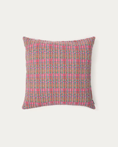 Housse de coussin Nivara en tissu structuré rose 50 x 50 cm