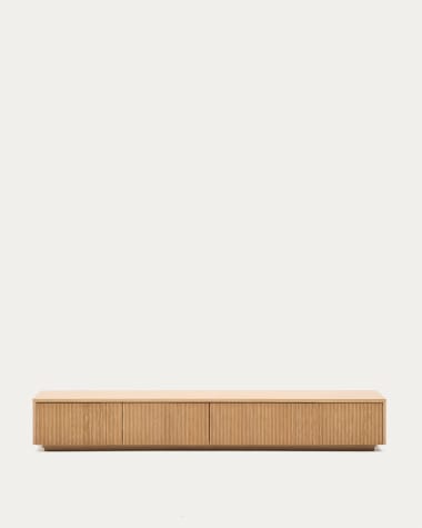 Helvine TV stand with 4 drawers in oak veneer, 200 x 30 cm FSC 100% Assembled