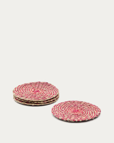 Set di 4 sottobicchieri in seagrass rosso