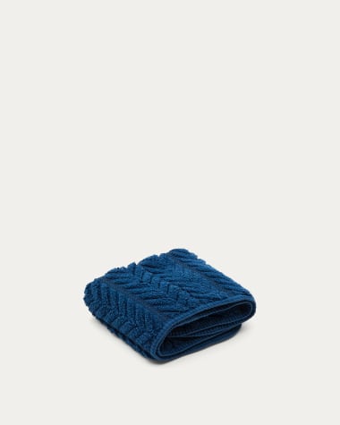 Waschhandschuh Rune 100% Baumwolle Jacquard Blau 30 x 50 cm