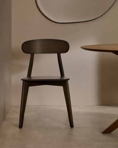 Safina chair in ash veneer and solid rubber wood