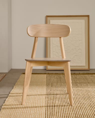 Safina chair in oak veneer and solid rubber wood