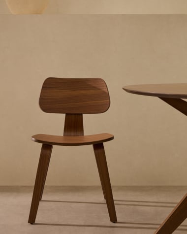 Gena chair in walnut veneer and rubberwood