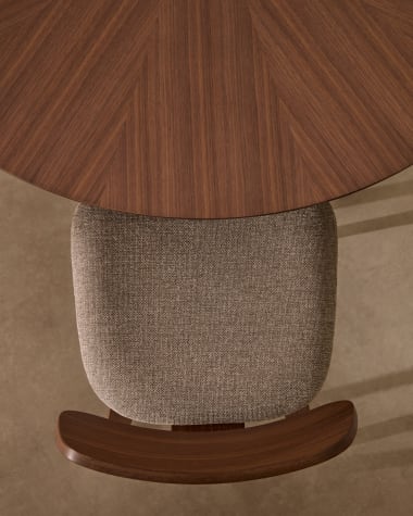 Naanim round table in walnut veneer, Ø 120 cm