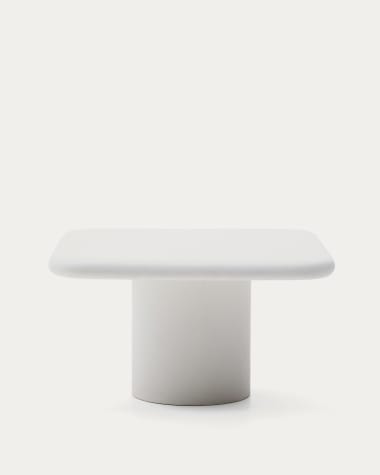 Tavolo Addaia in cemento bianco 135 x 135 cm