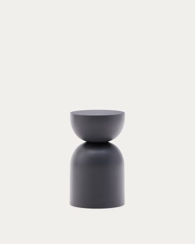 Table d’appoint Rachell en métal avec finition peinte grise Ø30,5 cm
