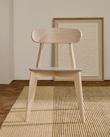 Safina chair in oak veneer and solid rubber wood