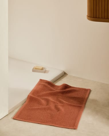 Erona bath mat 100% recycled cotton terracotta 50 x 70 cm