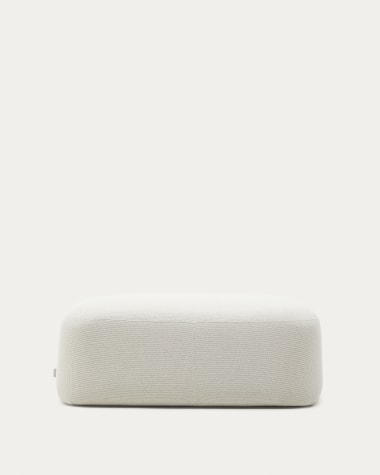 Martina footstool in ecru chenille 123 x 85 cm