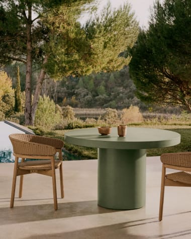 Aiguablava green cement round table Ø120cm