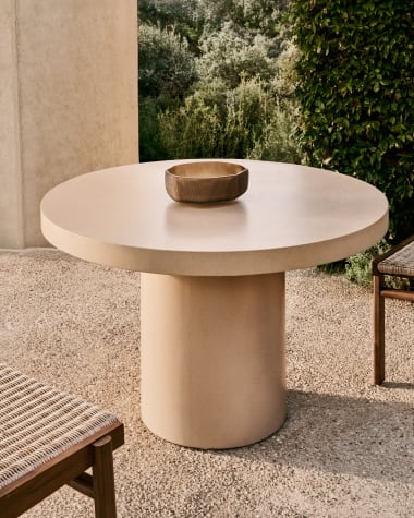 Aiguablava beige cement round table Ø120cm