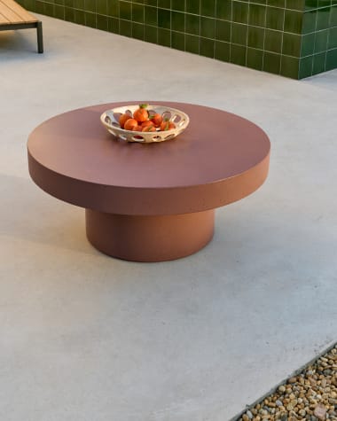 Aiguablava terracotta cement coffee table Ø90cm