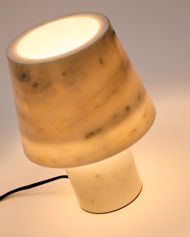 Alaro white marble table lamp Australia Adaptor