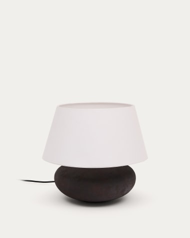 Nessi metal table lamp in a black terracotta effect finish Australia adaptor