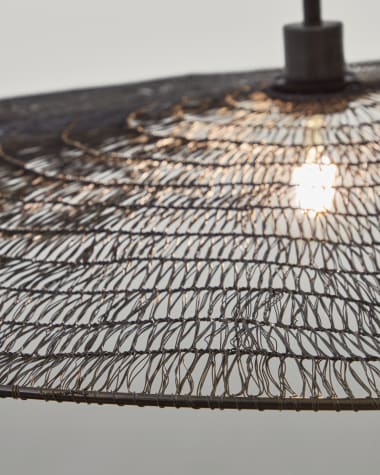 Makai metal ceiling lamp with black finish Ø 100 cm Australia adaptor