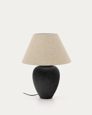 Mercadal ceramic table lamp in a black finish Australia adaptor