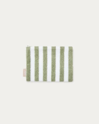 Nécessaire Nuni de algodão riscas branco e verde