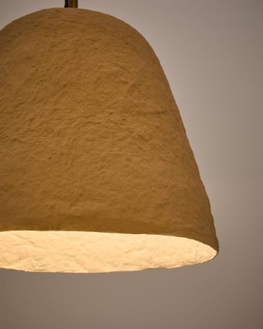 Φωτιστικό οροφής Lisora από μπεζ papier-mâché Ø25 εκ.