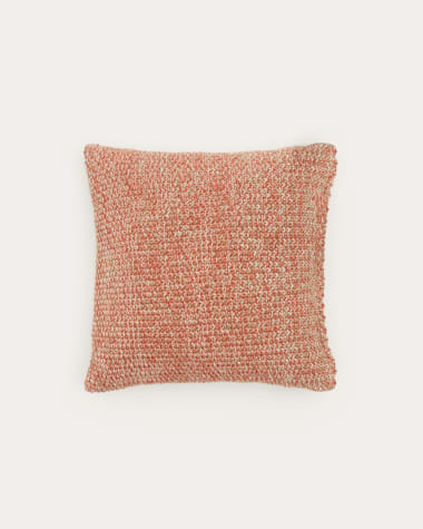 Kissenbezug Tivra aus Baumwolle und Jute in Beige 45 x 45 cm