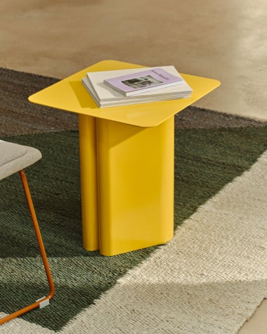 Arvin yellow iron side table 42 x 42cm