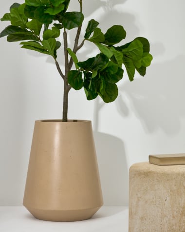 Calun beige cement planter Ø 50cm